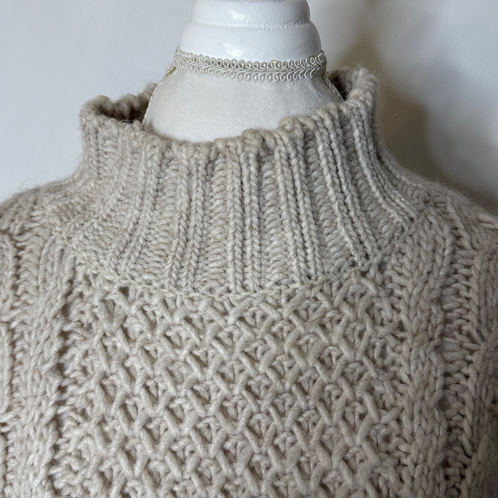 Universal Thread Beige Cable Knit Turtleneck Swea… - image 2